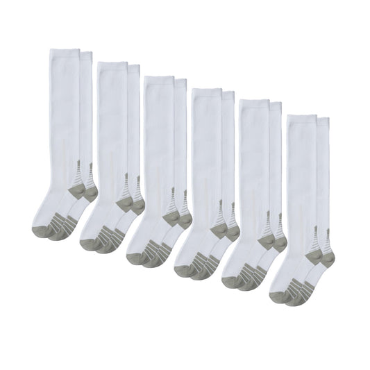 6-Pack White Compression Sock Bundle
