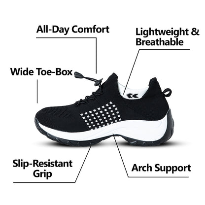 Ortho Stretch Cushion Shoes - Black White