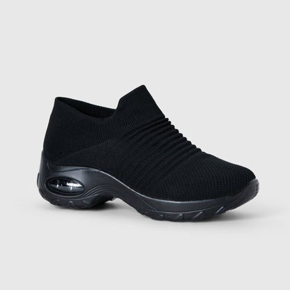 Breathable No-Tie Stretch Shoes - Black