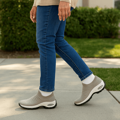 Breathable No-Tie Stretch Shoes - Khaki