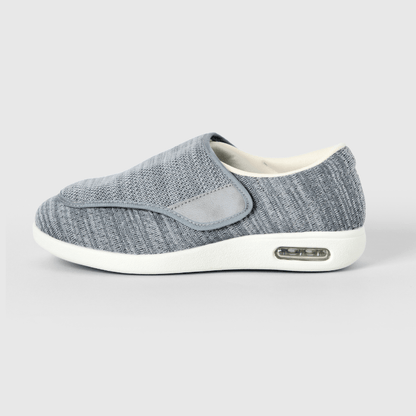 Chloe Stretch No-Tie Wide Shoes w/ Adjustable Closure - Silver