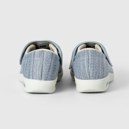 Chloe Stretch No-Tie Wide Shoes w/ Adjustable Closure - Silver