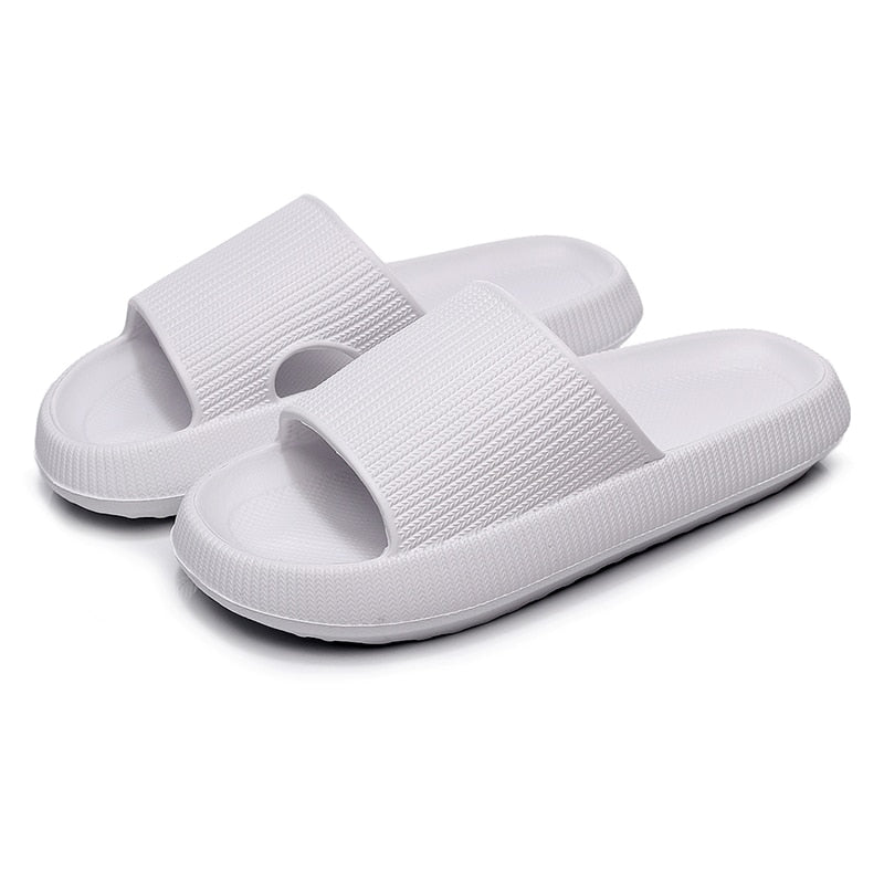 Heel Support Cushion Slides - White
