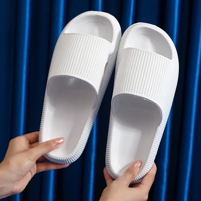 Heel Support Cushion Slides - White