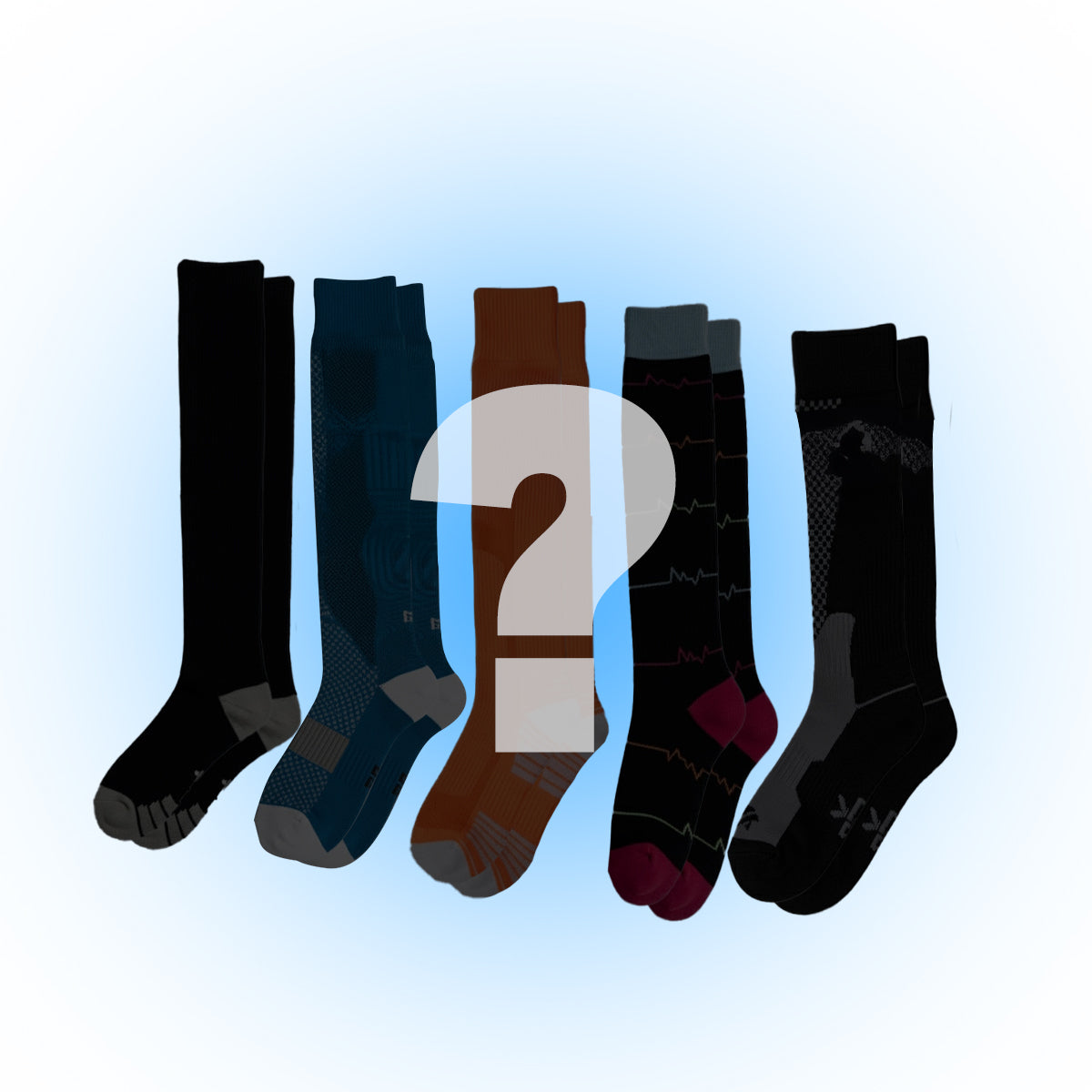 5-Pack Mystery Compression Sock Bundle