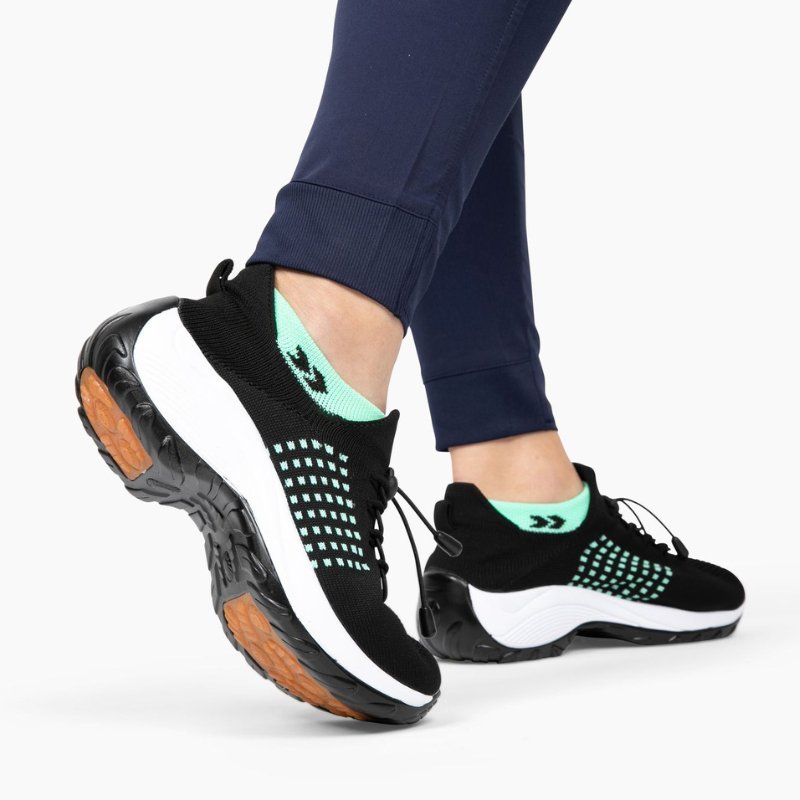 Ortho Stretch Cushion Shoes - Black Sky Blue