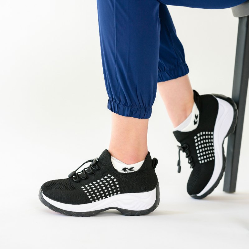 Ortho Stretch Cushion Shoes - Black White