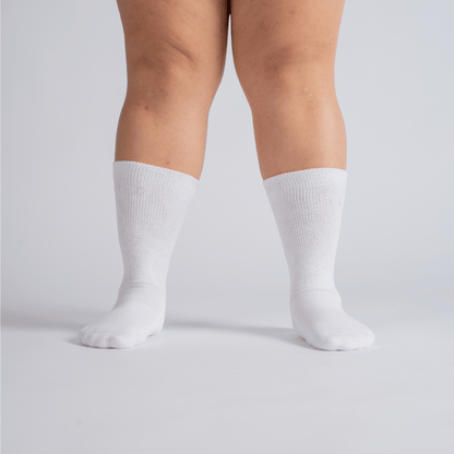 10-Pack Padded Extra-Stretch Crew Socks - White