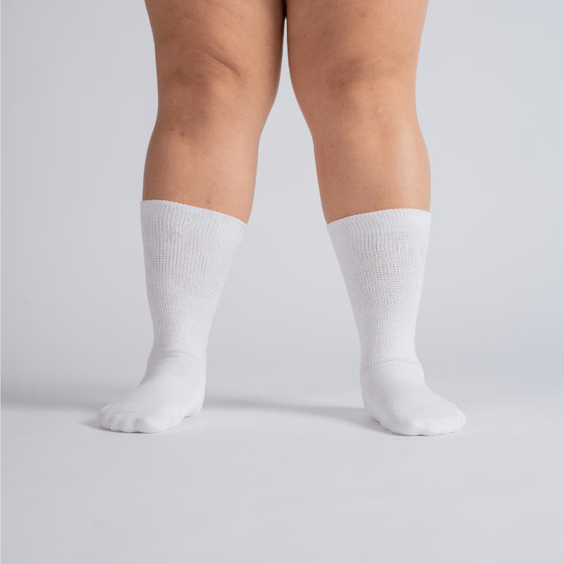 3-Pack Padded Extra-Stretch Socks - White (Knee, Crew, Ankle)