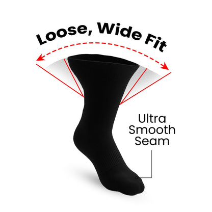 10-Pack Padded Extra-Stretch Crew Socks - Black