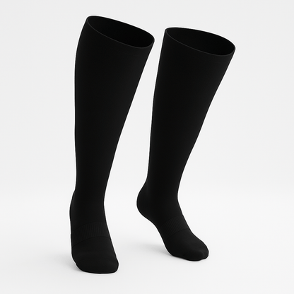 3-Pack Padded Extra-Stretch Knee Socks - Black