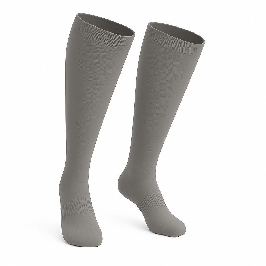 Padded Extra-Stretch Knee Socks - Grey